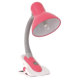 Zdjęcie Lampka biurkowa do LED E27 z klipsem różowa