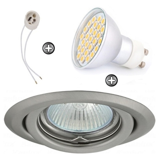 Zdjęcie ZESTAW LED 40 SMD CT15 na 230V GU10 inox