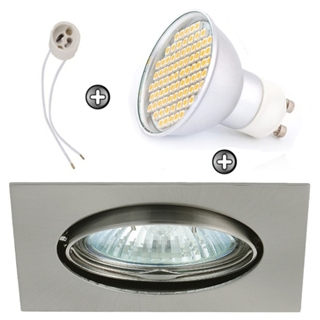 Zdjęcie ZESTAW LED 80 SMD CT22 na 230V GU10 inox