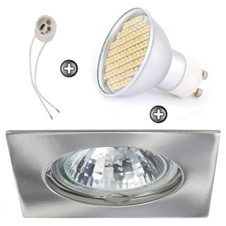 Zdjęcie ZESTAW LED 80 SMD CT20 na 230V GU10 inox