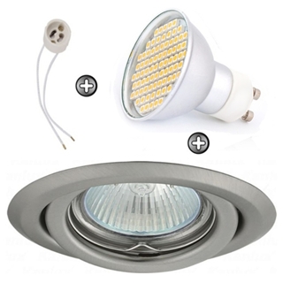 Zdjęcie ZESTAW LED 80 SMD CT15 na 230V GU10 inox