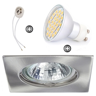 Zdjęcie ZESTAW LED 40 SMD CT20 na 230V GU10 inox