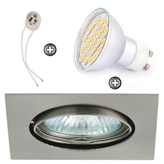 Zdjęcie ZESTAW LED 40 SMD CT22 na 230V GU10 inox