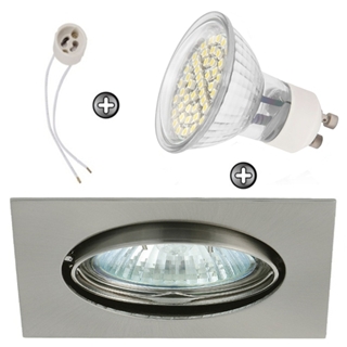 Zdjęcie ZESTAW LED 48 SMD CT22 na 230V GU10 inox