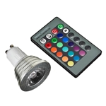 Żarówka LED RGB GU10 3W różne kolory + PILOT